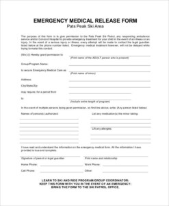 Free Printable Medical Consent Form For Minor Traveling Without Parents