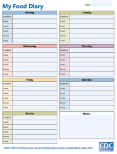 10 Food Diary Templates Apps And Printables Online In 2020