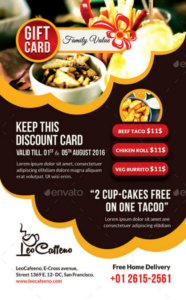 15 Restaurant Gift Card Designs Templates PSD AI