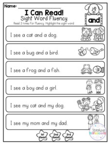 1st Grade Reading Comprehension Worksheets Printable PDF