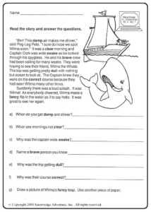 1st Grade Reading Comprehension Worksheets Printable PDF