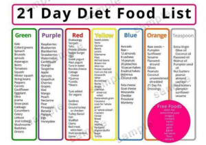 21 Day Diet Meal Plan Food List Shopping List Printable