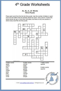 4th Grade Worksheets And Spelling Puzzles