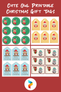 7 Best Cute Owl Free Printable Christmas Gift Tags