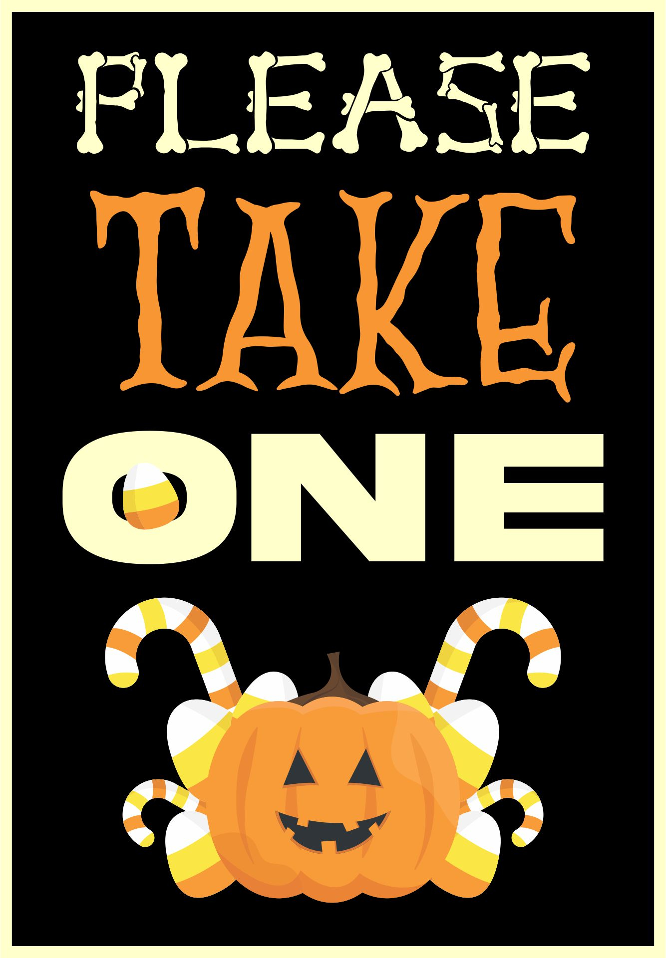 Please Take One Halloween Sign Printable NewFreePrintable