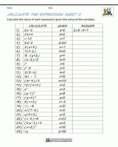 7th Grade Math Worksheets Free Printable With Answers 2020