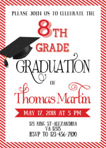 8th Grade Graduation Invite Printable Graduation