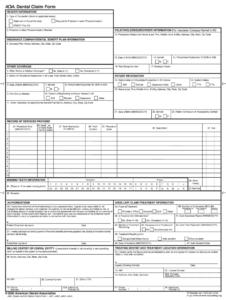 Ada Dental Claim Form Blank Fill Online Printable