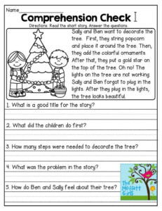 Amazing Reading Comprehension Worksheet For Grade 1 Pdf