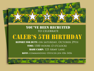 Army Birthday Invitations Printable Free Template