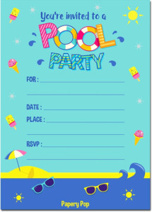 Awesome Pool Party Invitation Template Free With Images