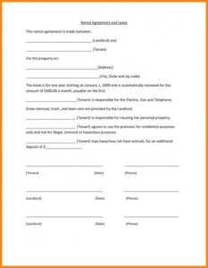 Basic Rental Agreement Rental Agreement Templates Lease