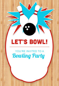 Bowling Party Free Printable Birthday Invitation