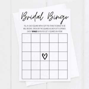 Bridal Shower Bingo Free Printable Modern MOH