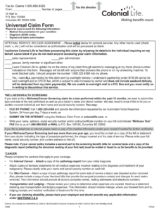 Colonial Life Universal Claim Form Fill Online