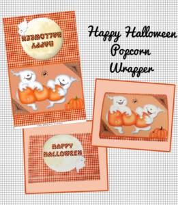 Digital Printable Halloween Popcorn Wrapper Instant