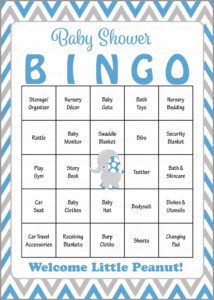 Elephant Baby Shower Baby Bingo Cards Printable