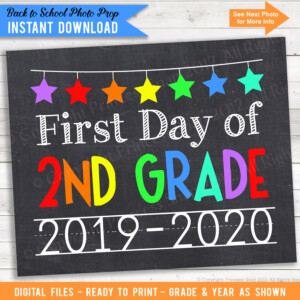 First Day Of 2nd Grade 2019 2020 School Photo Prop Rainbow