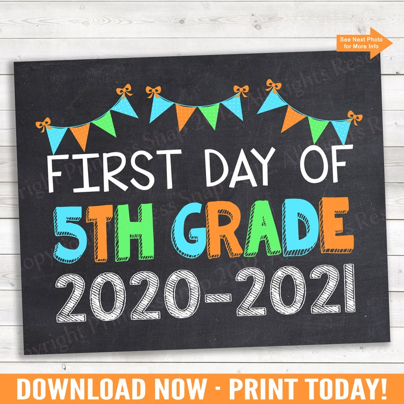 First Day Of 5th Grade Free Printable 2021 NewFreePrintable