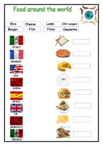 Food Around The World Online Worksheet