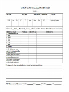 FREE 5 Sample Employee Physical Forms In PDF