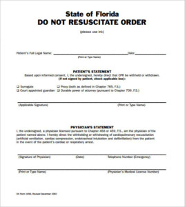 FREE 8 Sample Do Not Resuscitate Forms In PDF MS Word