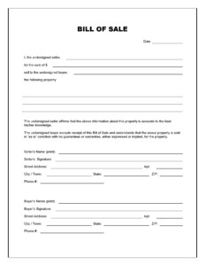 Free Blank Bill Of Sale Form PDF Word Do It Yourself