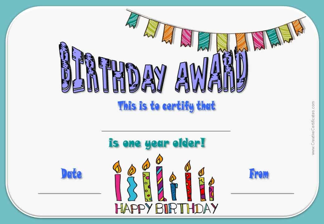 Free Printable Happy Birthday Certificate NewFreePrintable