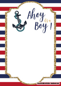 FREE Nautical Baby Shower Invitations Templates Download