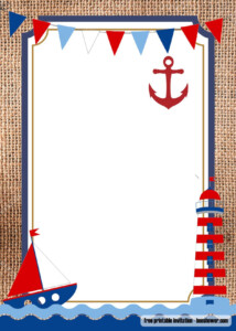 FREE Nautical Theme Baby Shower Invitations Templates