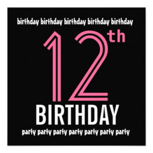 FREE Printable 12 Year Old Birthday Invitations Download