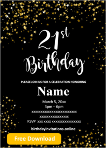 FREE Printable 21st Birthday Invitations Templates Party