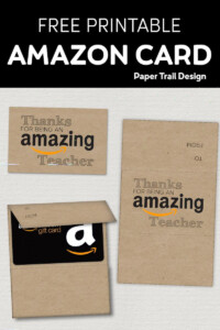 Free Printable Amazon Teacher Gift Card Holder Paper