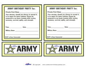 Free Printable Army Party Invitations