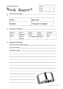 Free Printable Book Report Forms For Elementary Students