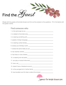 Free Printable Find The Guest Icebreaker Game