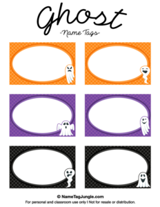 Free Printable Ghost Name Tags The Template Can Also Be