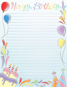 Free Printable Happy Birthday Stationery In JPG And PDF