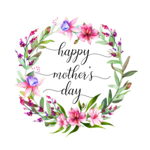 Free Printable Happy Mother s Day Floral Wreath