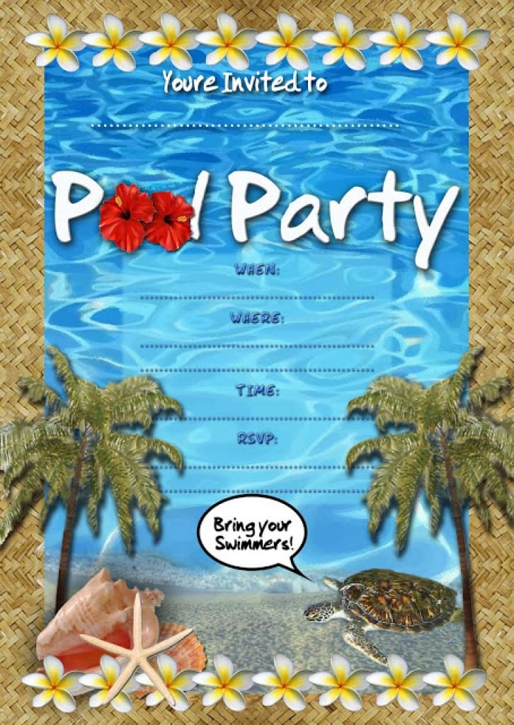 Free Printable Water Party Invitations