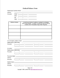 Free Printable Medical Forms Kit Free Printable