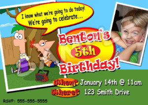 FREE Printable Phineas And Ferb Birthday Invitations