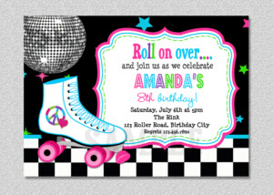 Free Printable Roller Skating Birthday Party Invitations