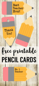 Free Printable Teacher Gift Tags Pencil Teacher Gift