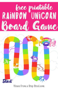 Free Rainbow Unicorn Printable Board Game For Preschoolers