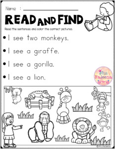 Free Reading Activities For Beginning Readers Reading