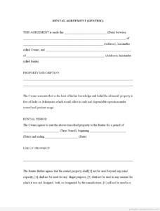 GENERIC TEMPLATE Rental Agreement Forms Free Printable