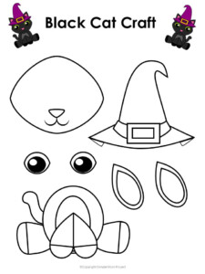 Halloween Black Cat Printable Craft With FREE Template