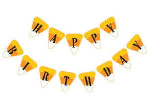 Halloween Candy Corn Happy Birthday Party Banner DIY Instant