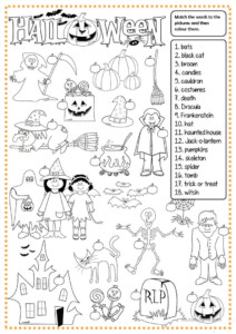 Halloween Matching Worksheet Free ESL Printable